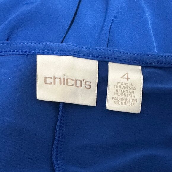 Chicos Womens Blue 3/4 Sleeve Button Detail Top Size 4 (XL) Minimalist Academia - Picture 3 of 8